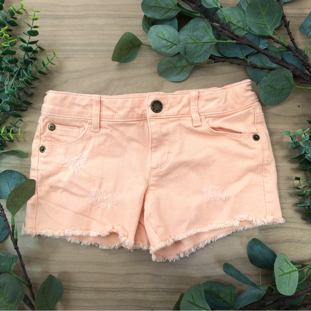 United Colors of Benetton Kids Size Small 6/7 yrs Salmon Pink Jean Shorts